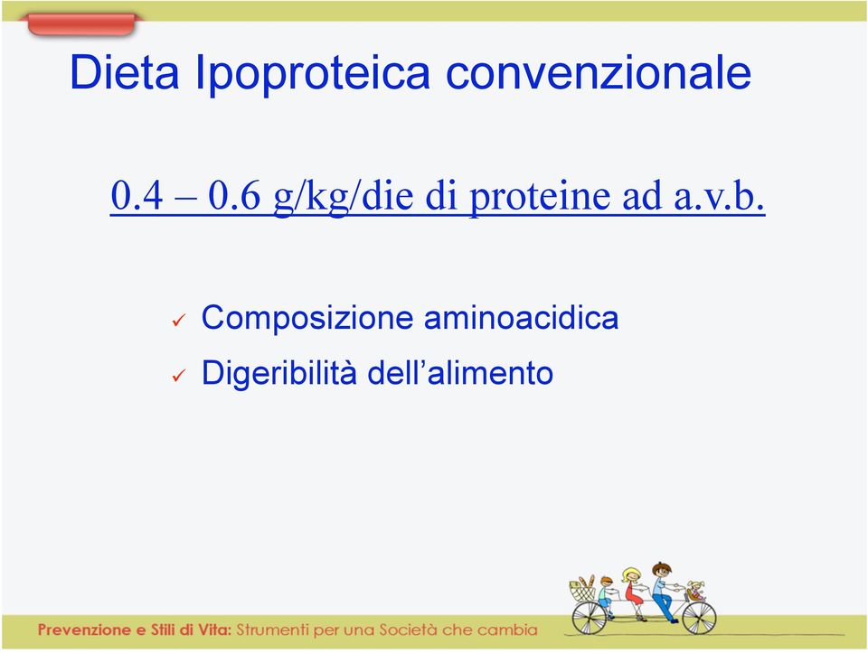 6 g/kg/die di proteine ad a.v.