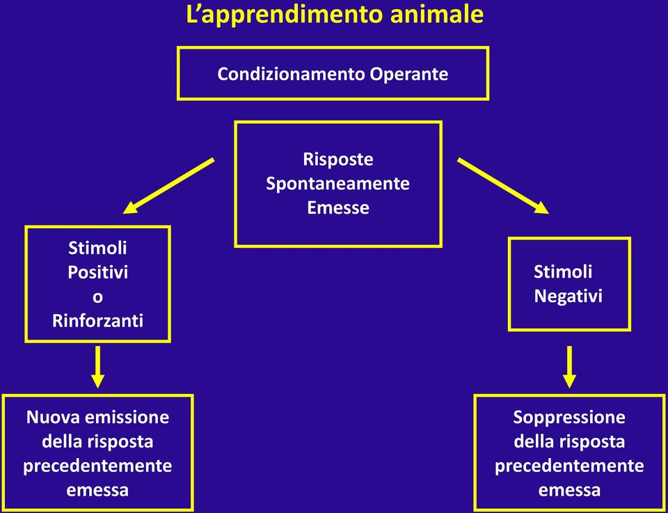 Stimoli Negativi Nuova emissione della risposta