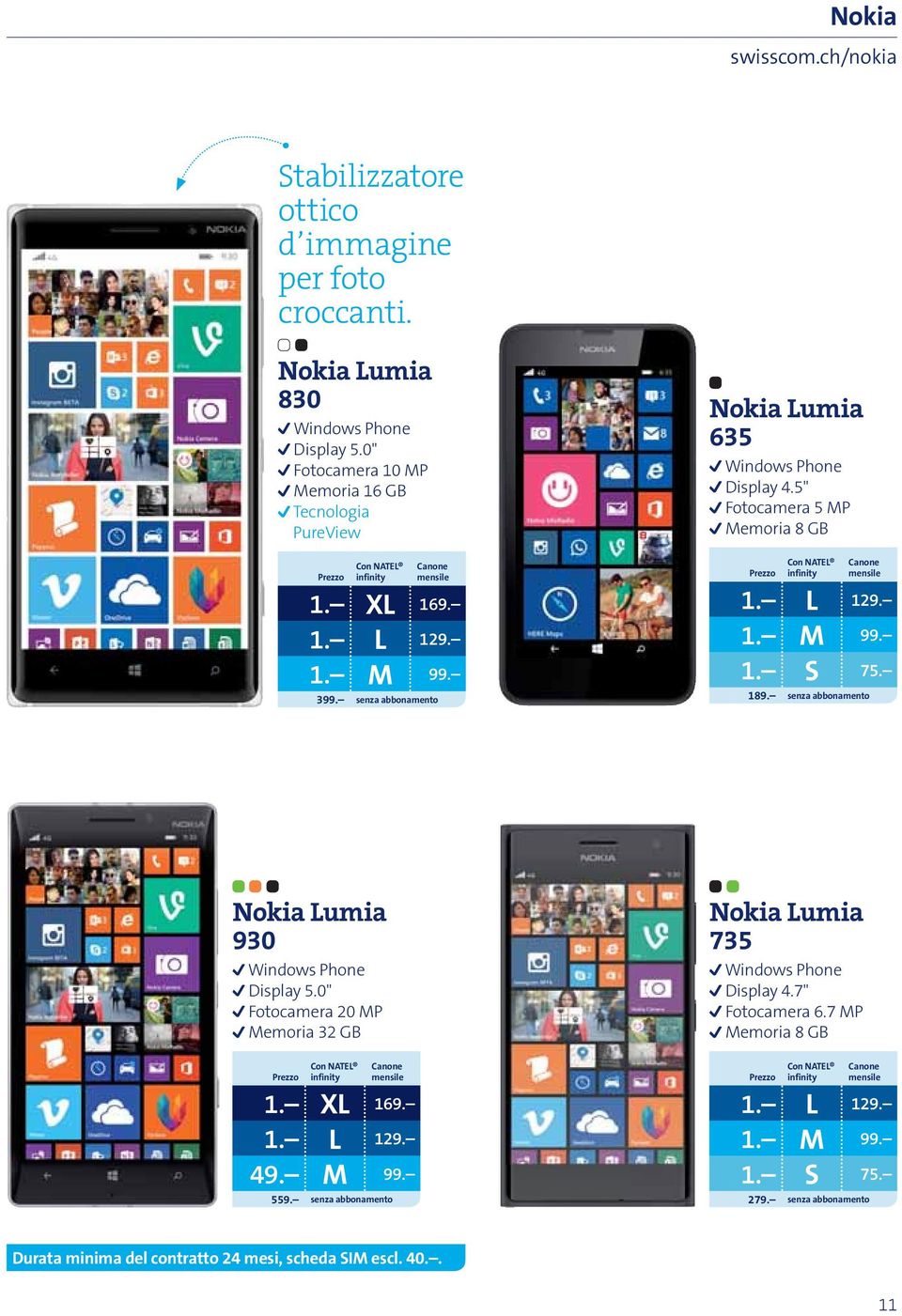 5" Fotocamera 5 MP Memoria 8 GB 1. L 129. 1. M 99. 1. S 75. 189. senza abbonamento Nokia Lumia 930 Windows Phone Display 5.0" Fotocamera 20 MP Memoria 32 GB 1.