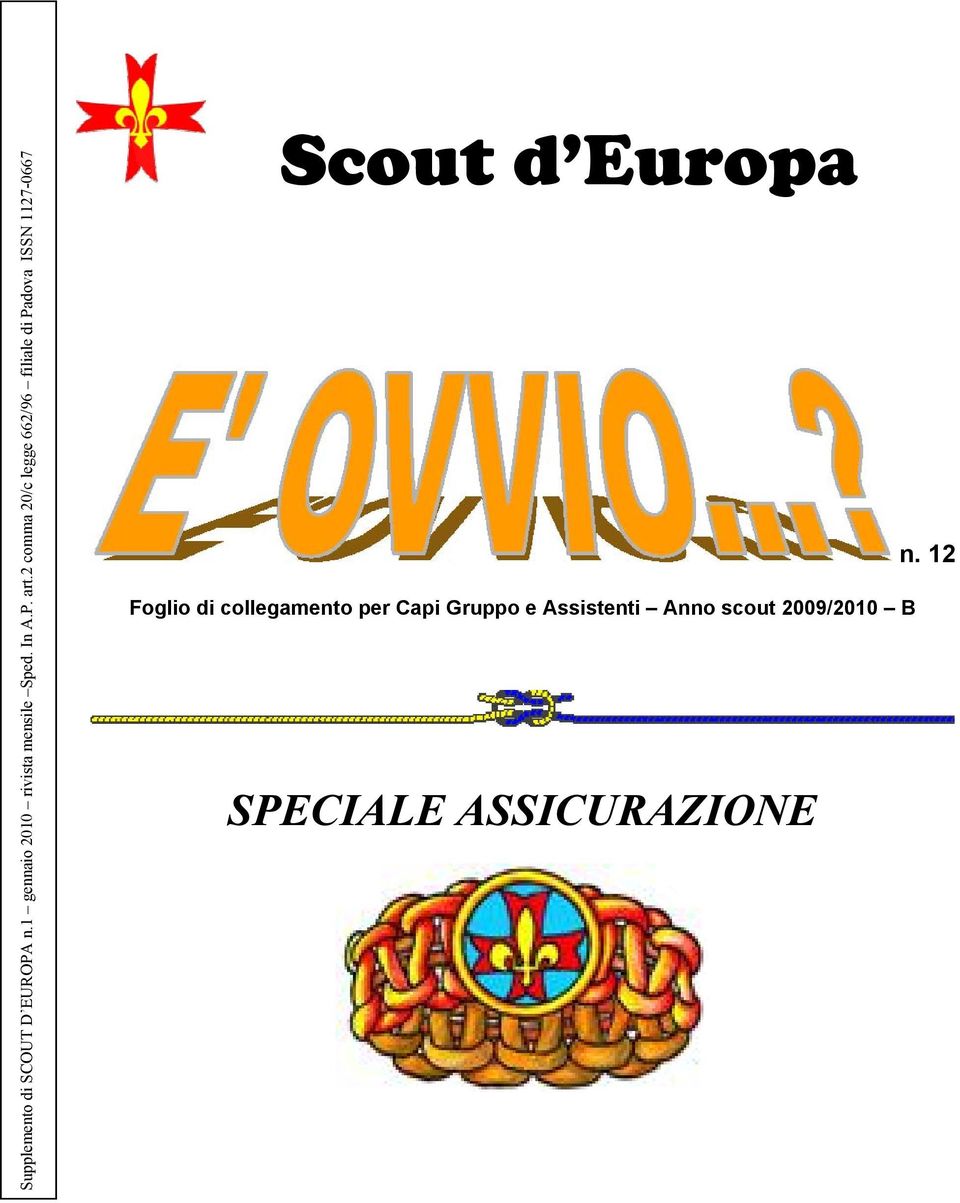 2 comma 20/c legge 662/96 filiale di Padova ISSN 1127-0667 Scout