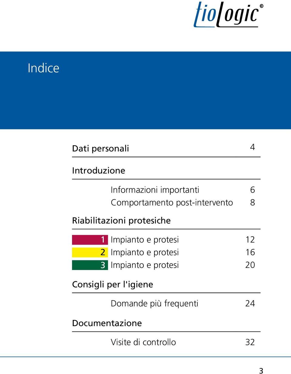 Impianto e protesi Impianto e protesi Impianto e protesi 12 16 20