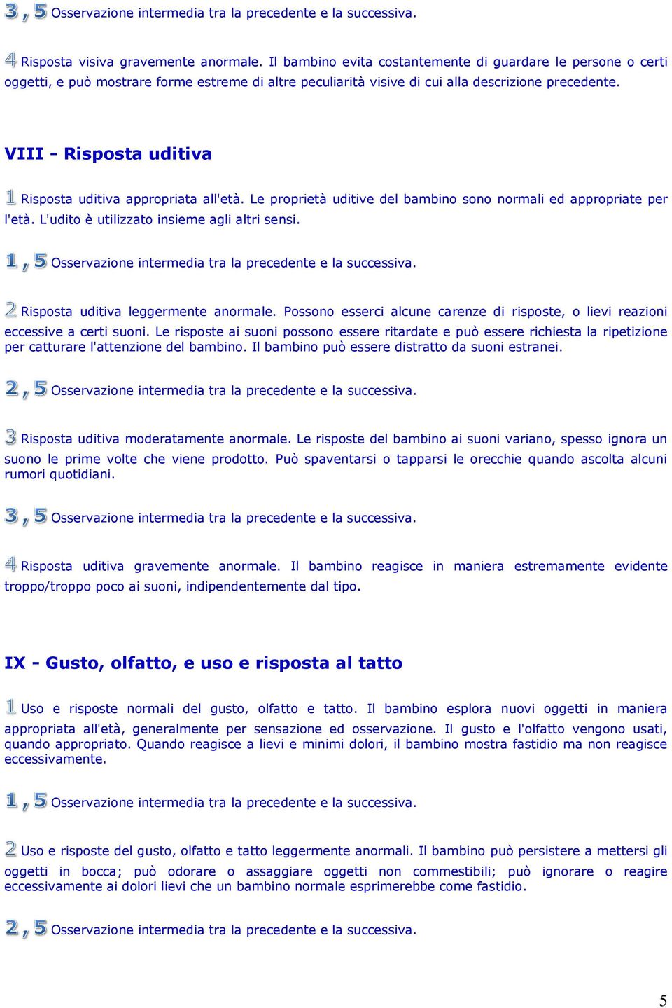 Risposta uditiva leggermente anormale. Possono esserci alcune carenze di risposte, o lievi reazioni eccessive a certi suoni.