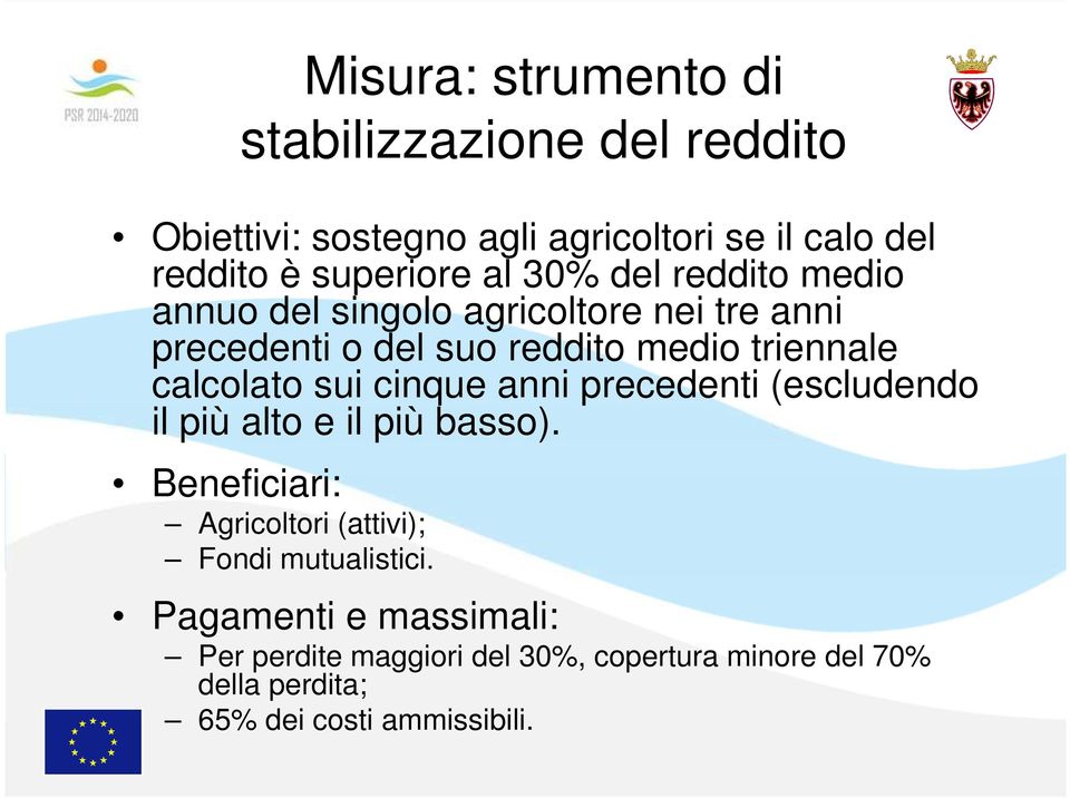 calcolato sui cinque anni precedenti (escludendo il più alto e il più basso).