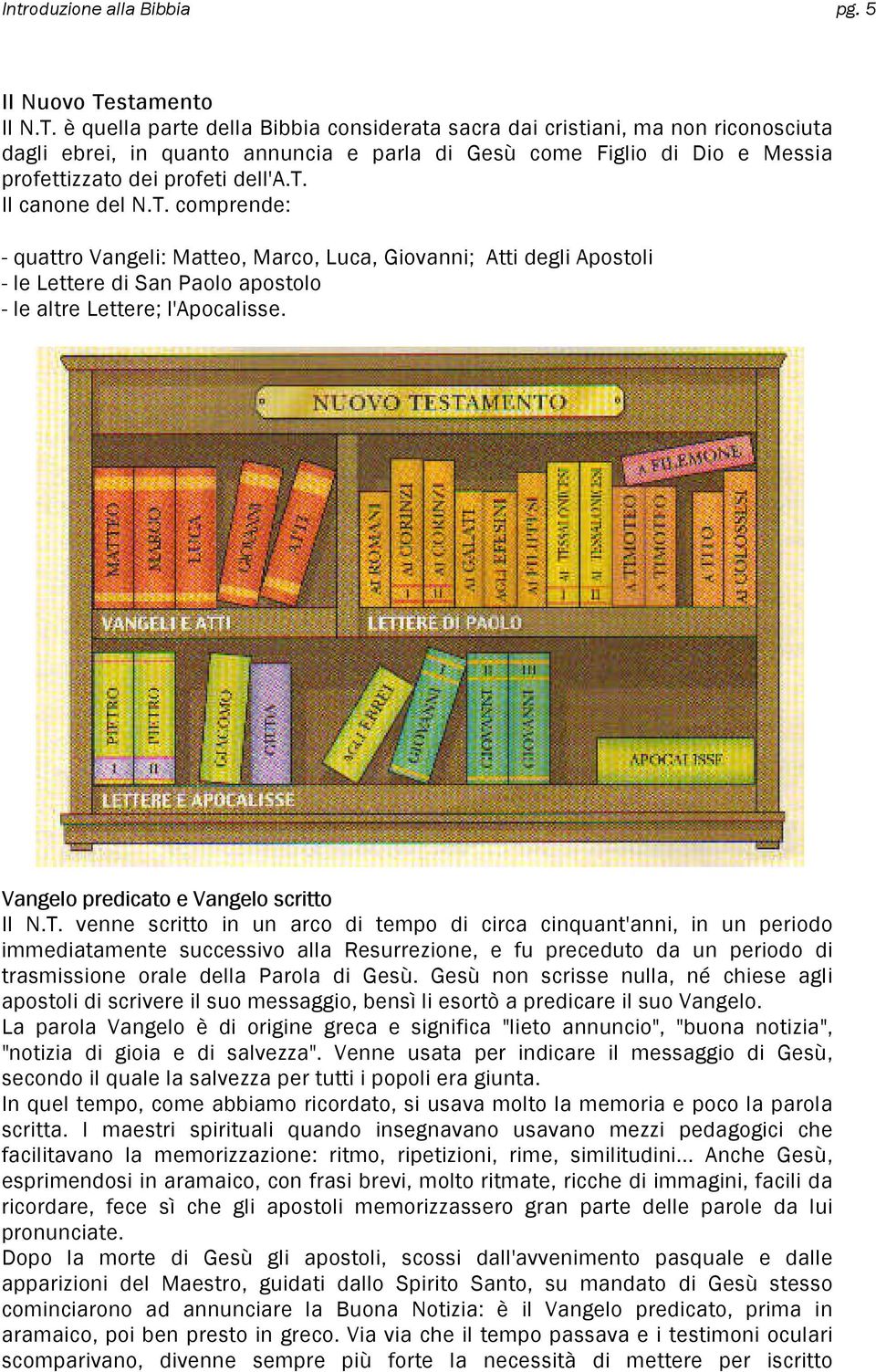 è quella parte della Bibbia considerata sacra dai cristiani, ma non riconosciuta dagli ebrei, in quanto annuncia e parla di Gesù come Figlio di Dio e Messia profettizzato dei profeti dell'a.t. Il canone del N.