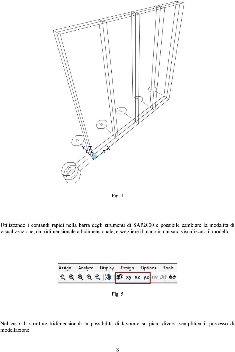 scegliere il piano in cui sarà visualizzato il modello: Fig.