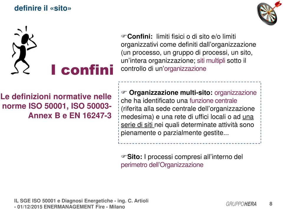 Organizzazione multi-sito: organizzazione che ha identificato una funzione centrale (riferita alla sede centrale dell organizzazione medesima) e una rete di uffici