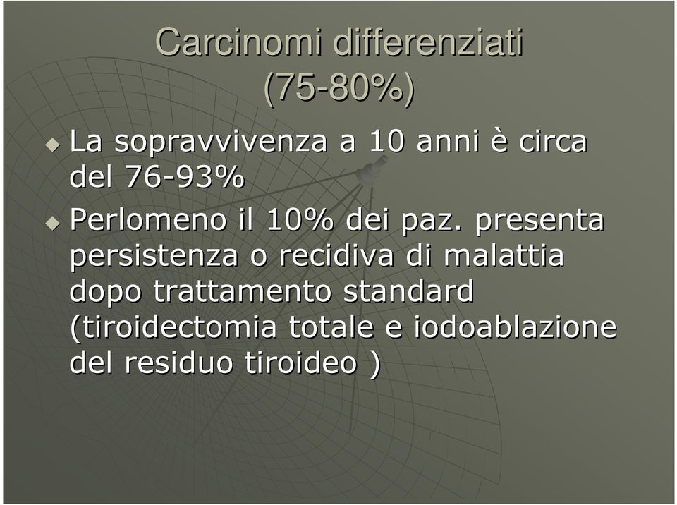 . presenta persistenza o recidiva di malattia dopo