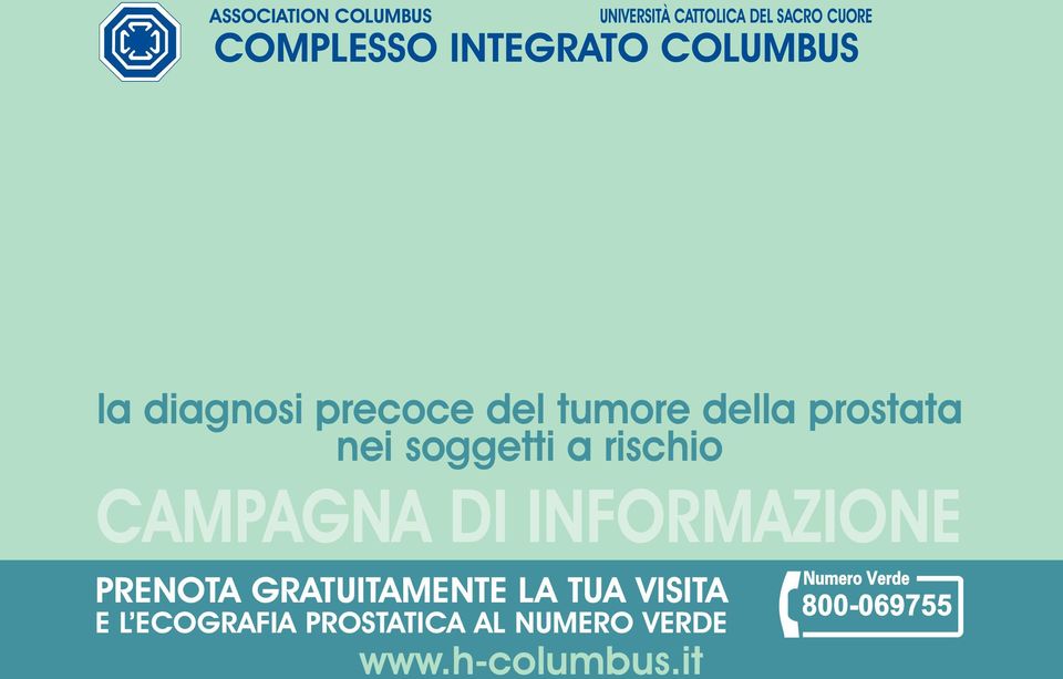 soggetti a rischio CAMPAGNA DI INFORMAZIONE PRENOTA GRATUITAMENTE LA TUA