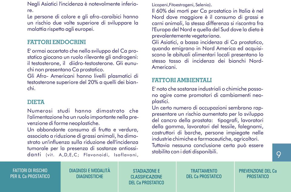 Gli Afro- Americani hanno livelli plasmatici di testosterone superiore del 20% a quelli dei bianchi.