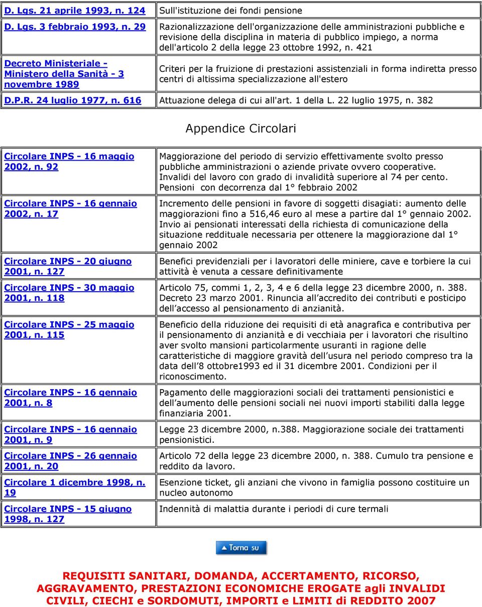 421 Decreto Ministeriale - Ministero della Sanità - 3 novembre 1989 Criteri per la fruizione di prestazioni assistenziali in forma indiretta presso centri di altissima specializzazione all'estero D.P.