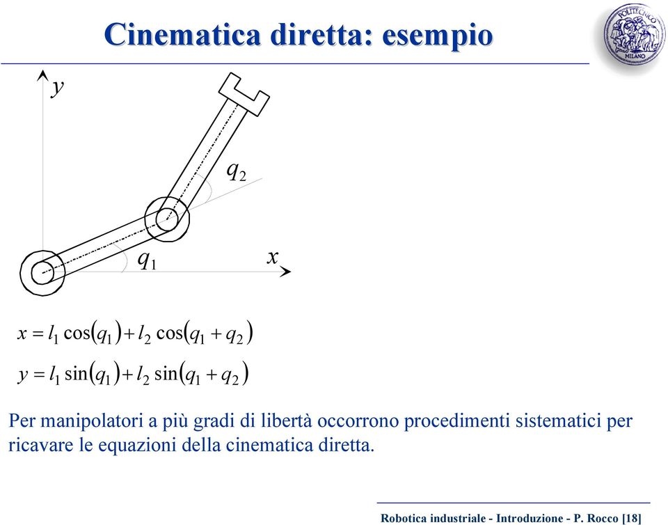 di libertà occorrono procedimenti sistematici per ricavare le equazioni