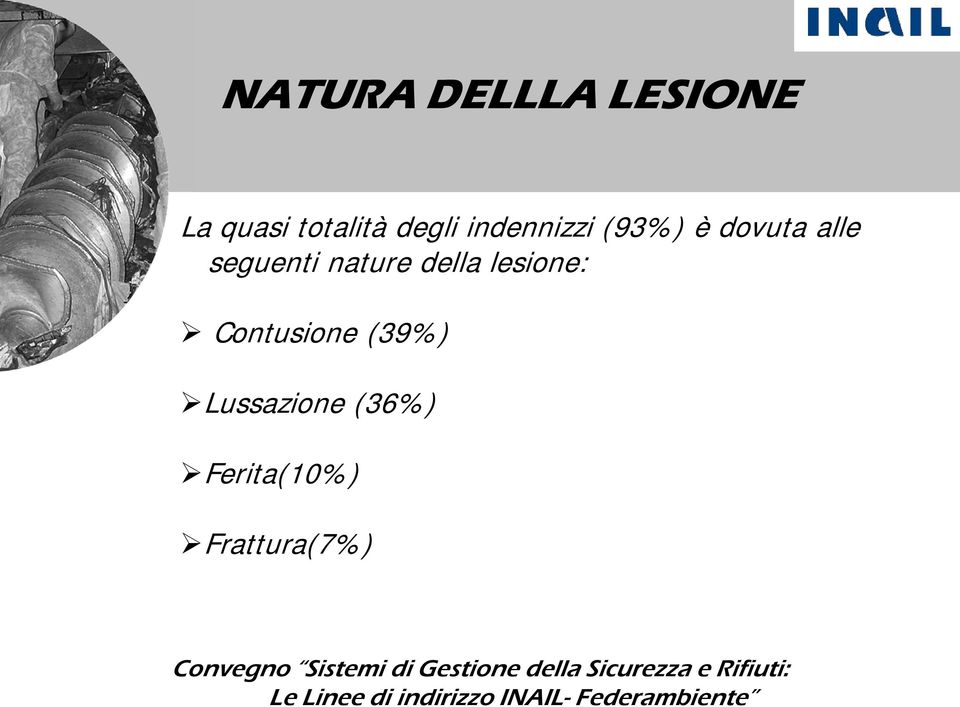 seguenti nature della lesione: Contusione