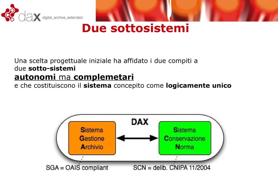 sotto-sistemi autonomi ma complemetari e che