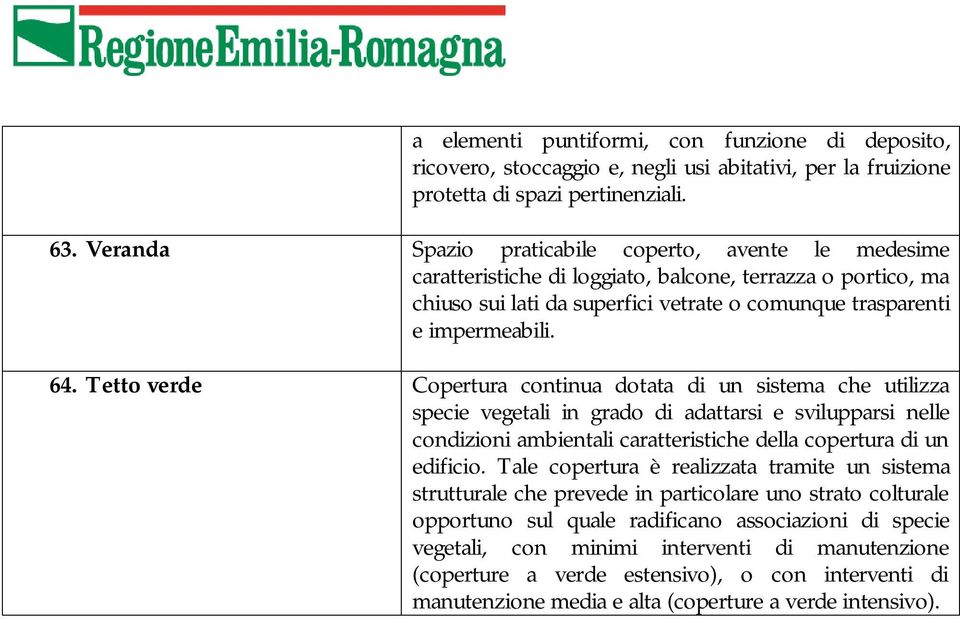 Tetto verde Copertura continua dotata di un sistema che utilizza specie vegetali in grado di adattarsi e svilupparsi nelle condizioni ambientali caratteristiche della copertura di un edificio.