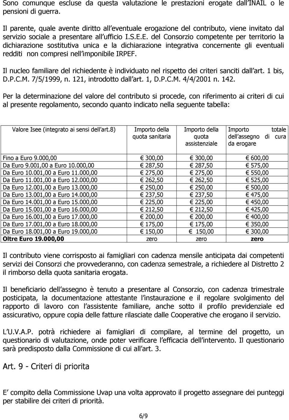 E. del Consorzio competente per territorio la dichiarazione sostitutiva unica e la dichiarazione integrativa concernente gli eventuali redditi non compresi nell imponibile IRPEF.