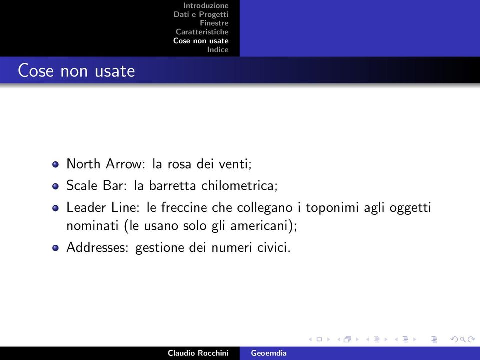 collegano i toponimi agli oggetti nominati (le usano