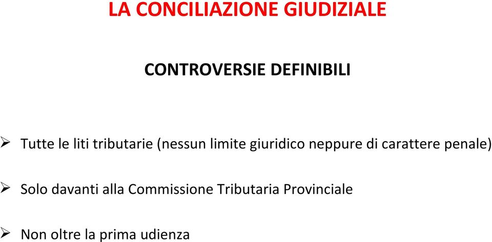 di carattere penale) Solo davanti alla