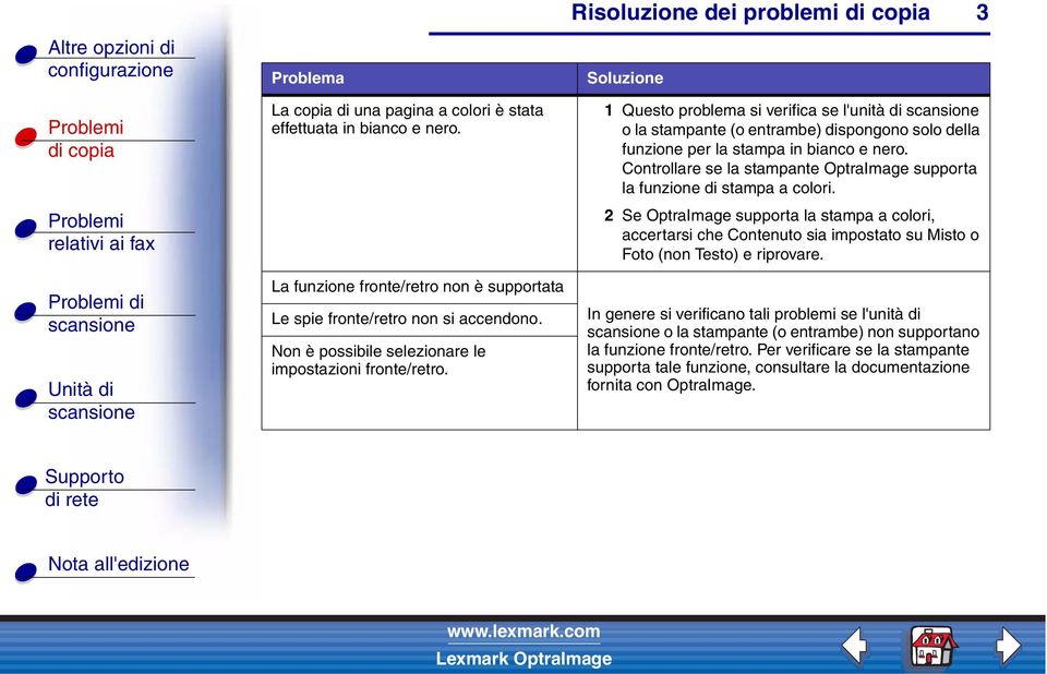 Controllare se la stampante OptraImage supporta la funzione di stampa a colori.