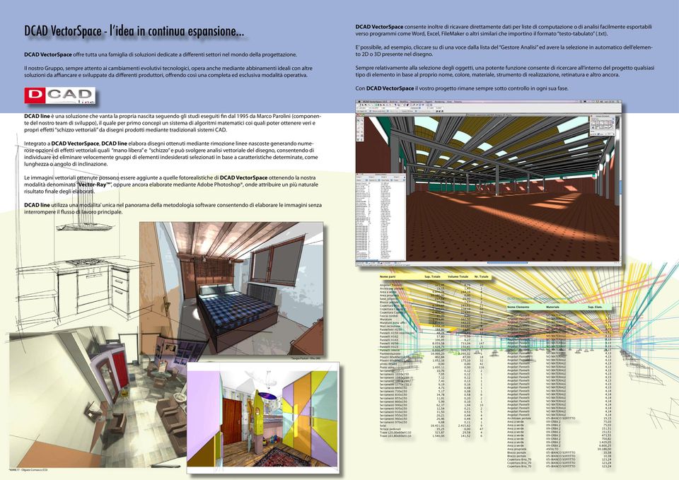 importino il formato testo-tabulato (.txt). DCAD VectorSpace offre tutta una famiglia di soluzioni dedicate a differenti settori nel mondo della progettazione.
