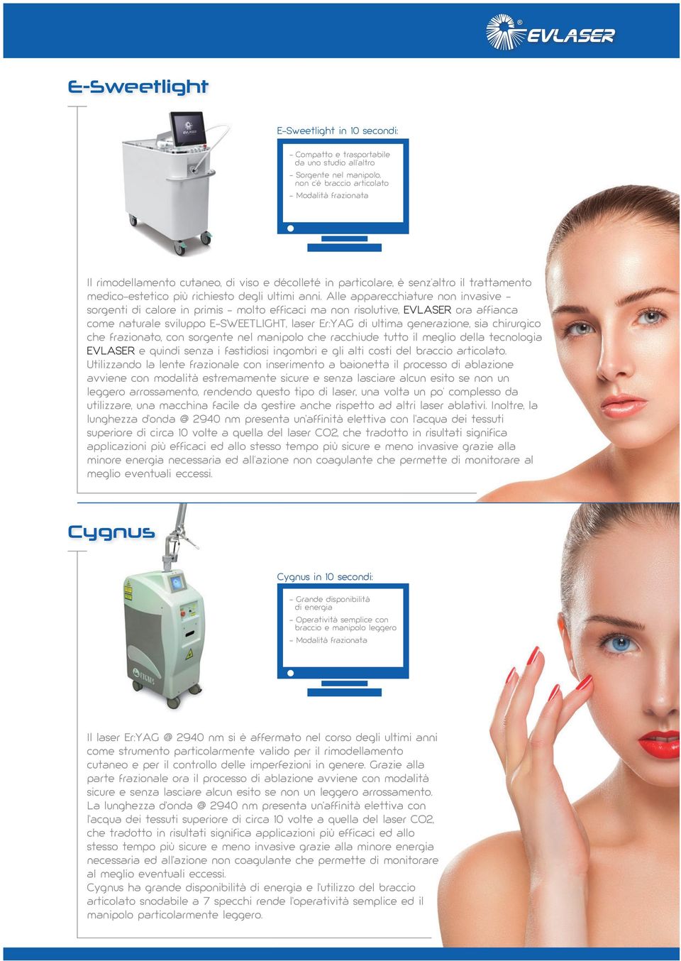 Alle apparecchiature non invasive - sorgenti di calore in primis - molto efficaci ma non risolutive, EVLASER ora affianca come naturale sviluppo E-SWEETLIGHT, laser Er:YAG di ultima generazione, sia