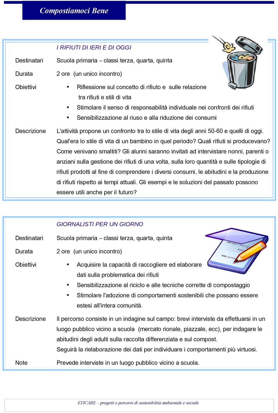 Qual'era lo stile di vita di un bambino in quel periodo? Quali rifiuti si producevano? Come venivano smaltiti?