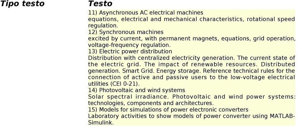 13) Electric power distribution Distribution with centralized electricity generation. The current state of the electric grid. The impact of renewable resources. Distributed generation. Smart Grid.