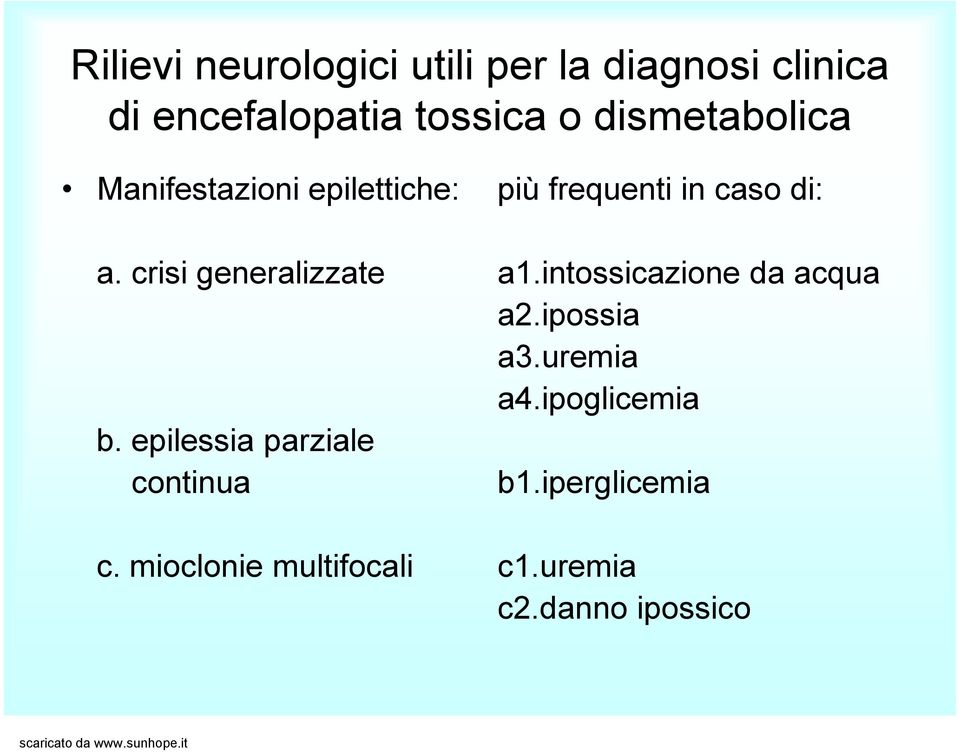 epilessia parziale continua c. mioclonie multifocali più frequenti in caso di: a1.