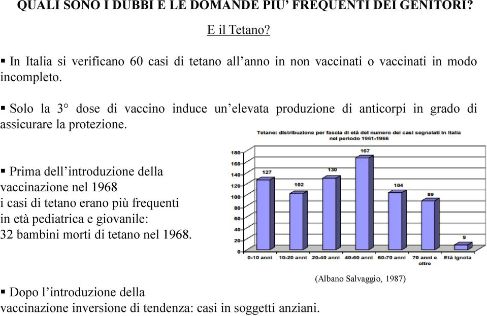 Solo la 3 dose di vaccino induce un elevata produzione di anticorpi in grado di assicurare la protezione.