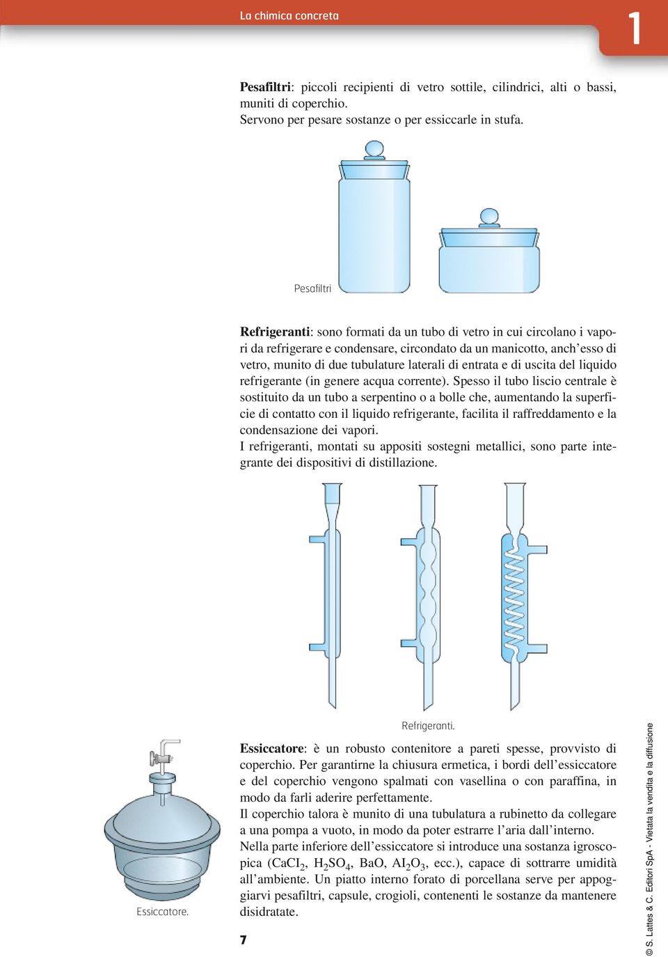 Pesafiltri Refrigeranti: sono formati da un tubo di vetro in cui circolano i vapori da refrigerare e condensare, circondato da un manicotto, anch esso di vetro, munito di due tubulature laterali di