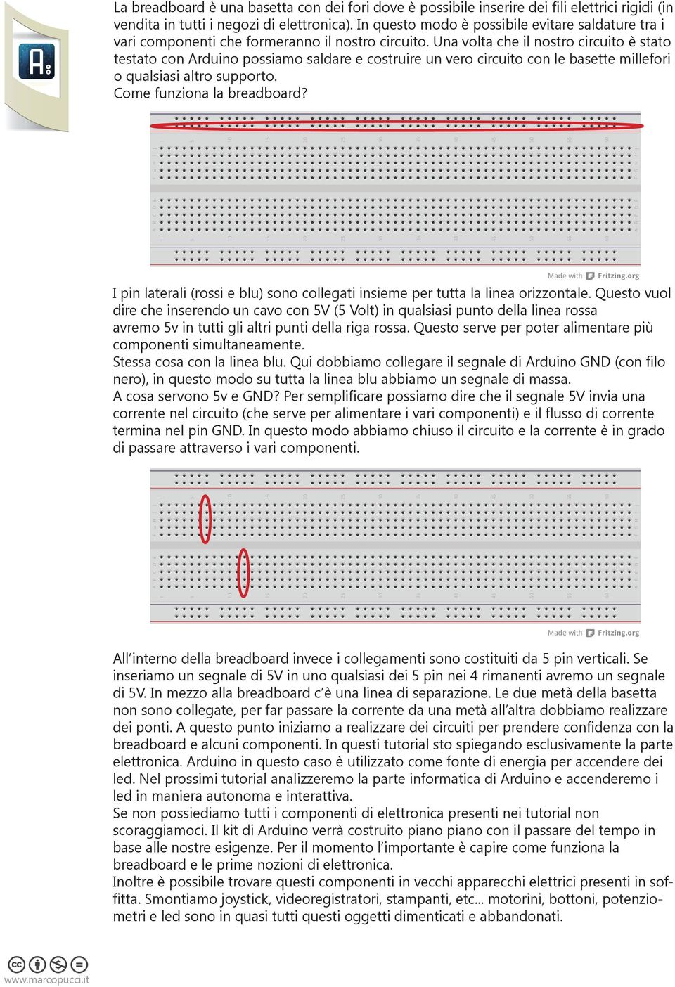 Una volta che il nostro circuito è stato testato con Arduino possiamo saldare e costruire un vero circuito con le basette millefori o qualsiasi altro supporto. Come funziona la breadboard?