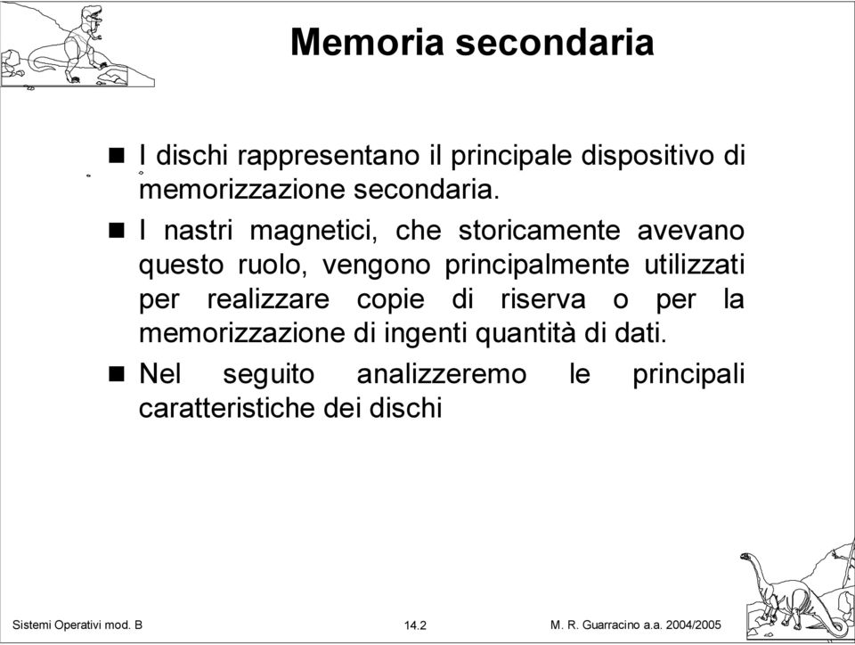 I nastri magnetici, che storicamente avevano questo ruolo, vengono principalmente