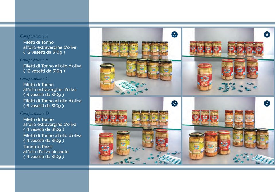 ) ( 6 vasetti da 310g ) Composizione D ( 4 vasetti da