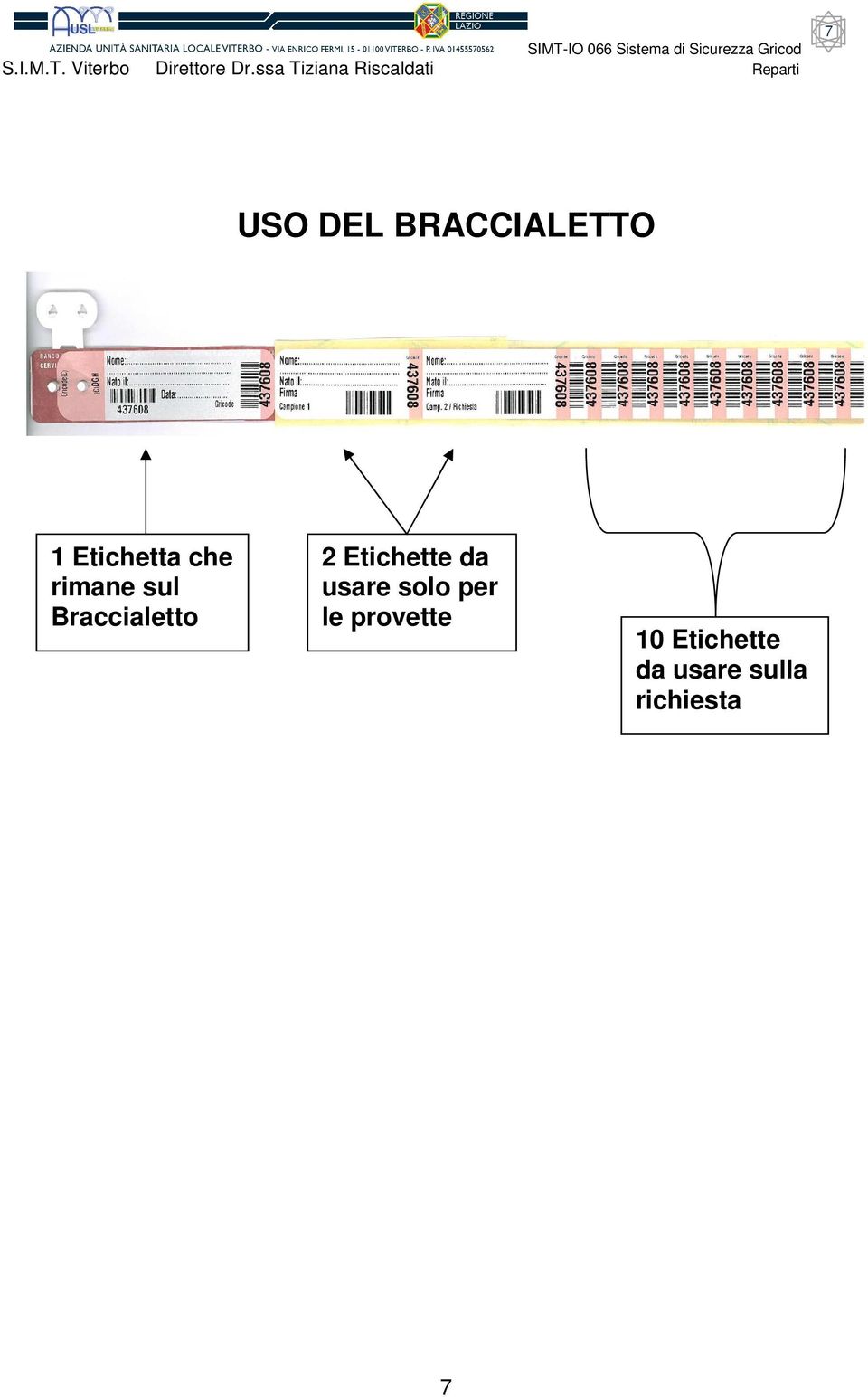 Etichette da usare solo per le