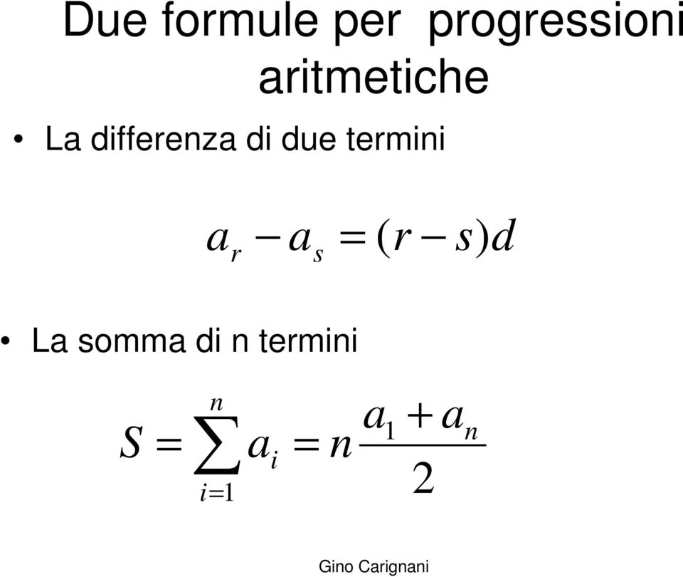 L differez di due termii (