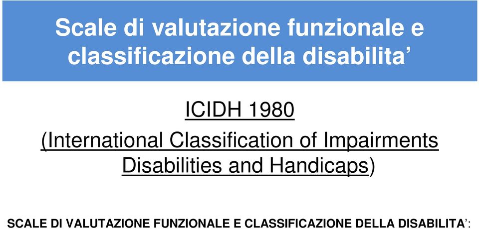 1980 (International Classification of Impairments Disabilities and