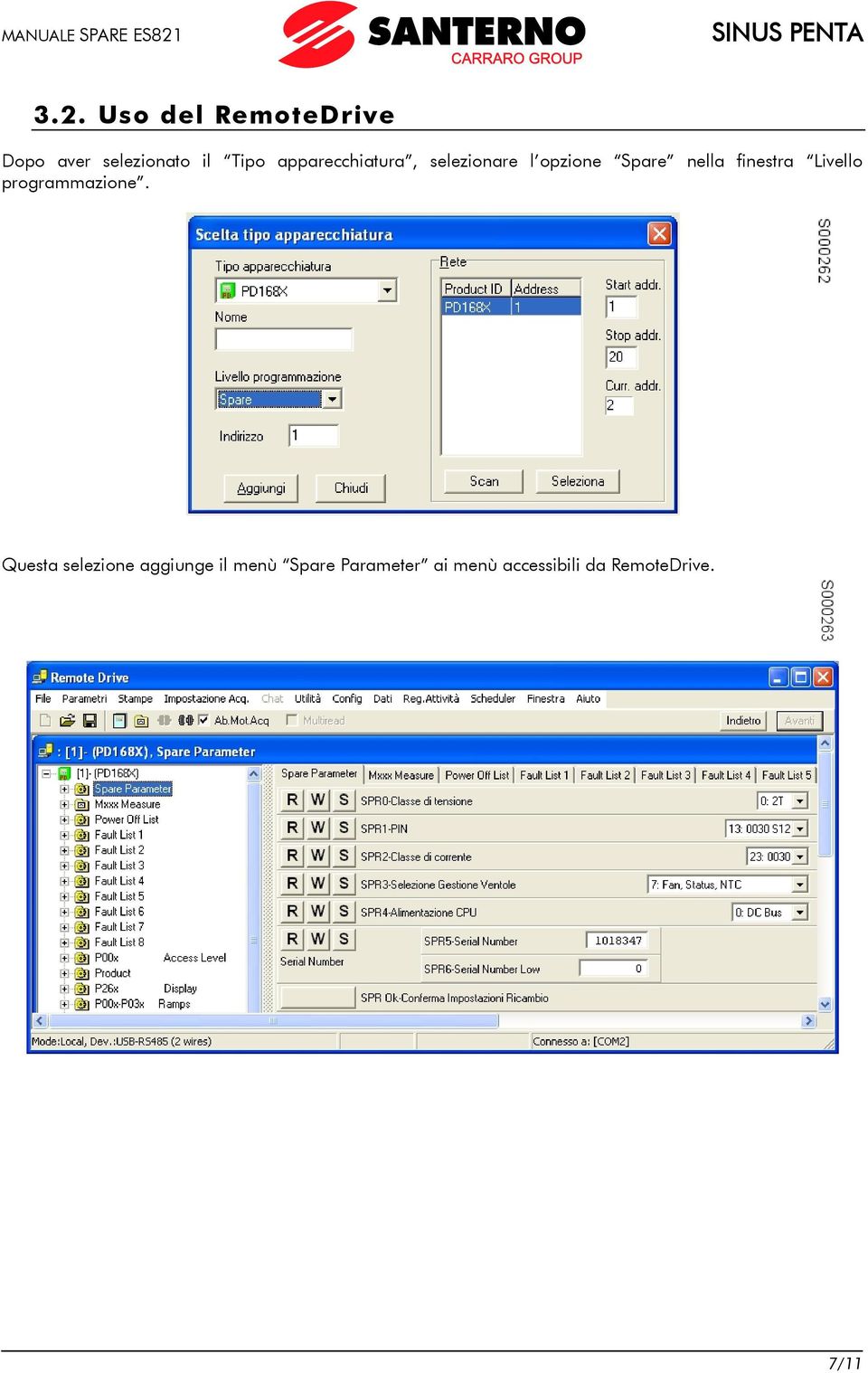 finestra Livello programmazione.