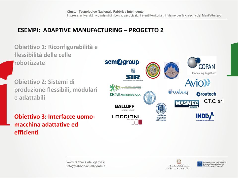 Riconfigurabilità e flessibilità delle celle robotizzate Obiettivo 2: Sistemi di produzione flessibili, modulari e