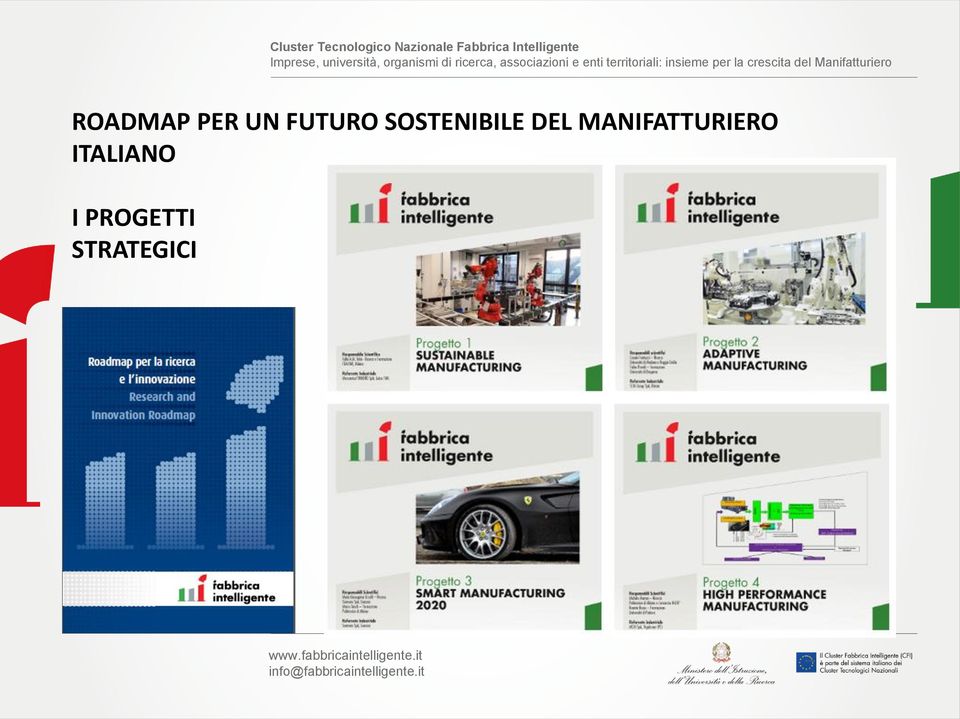 crescita del Manifatturiero ROADMAP PER UN FUTURO SOSTENIBILE DEL