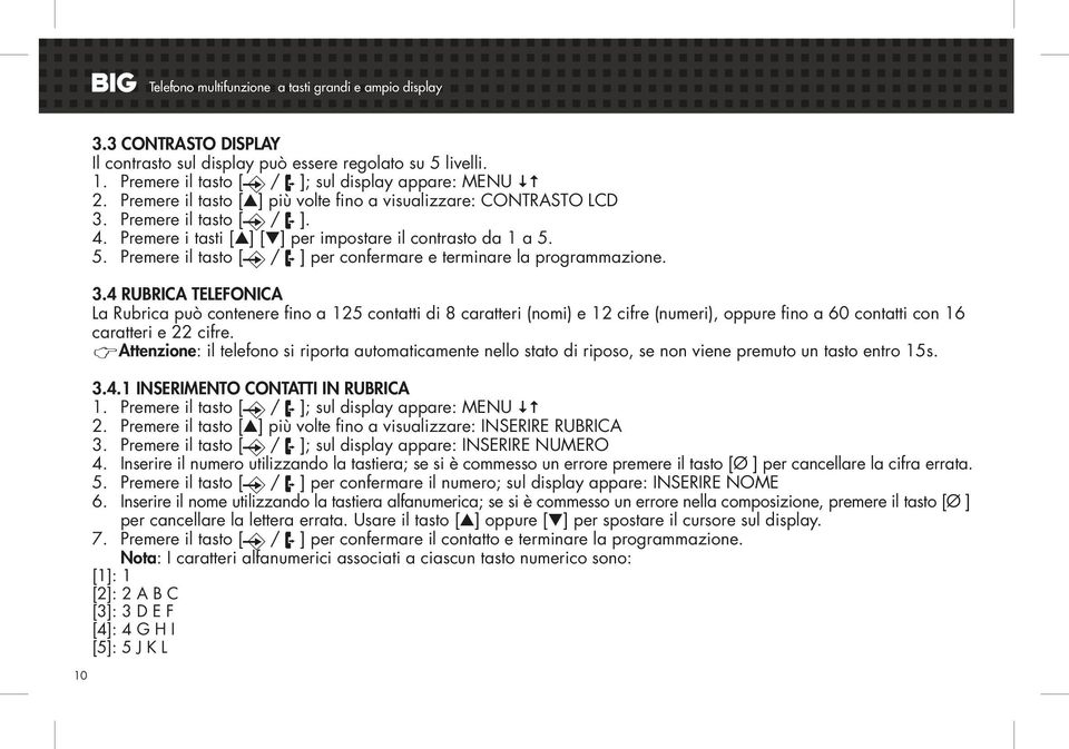 5. Premere il tasto [ / ] per confermare e terminare la programmazione. 3.