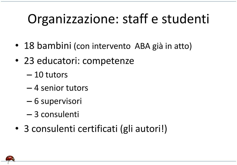 competenze 10 tutors 4 senior tutors 6