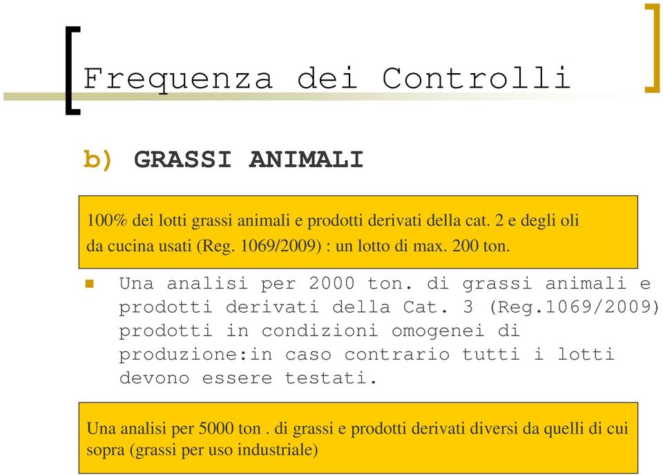 di grassi animali e prodotti derivati della Cat. 3 (Reg.