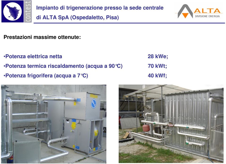 Potenza elettrica netta Potenza termica riscaldamento