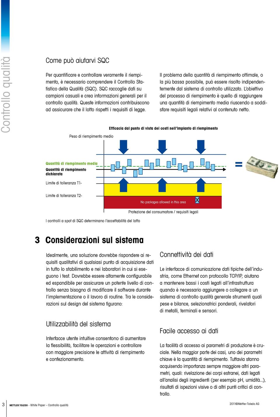 Peso di riempimento medio Il problema della quantità di riempimento ottimale, o la più bassa possibile, può essere risolto indipendentemente dal sistema di controllo utilizzato.