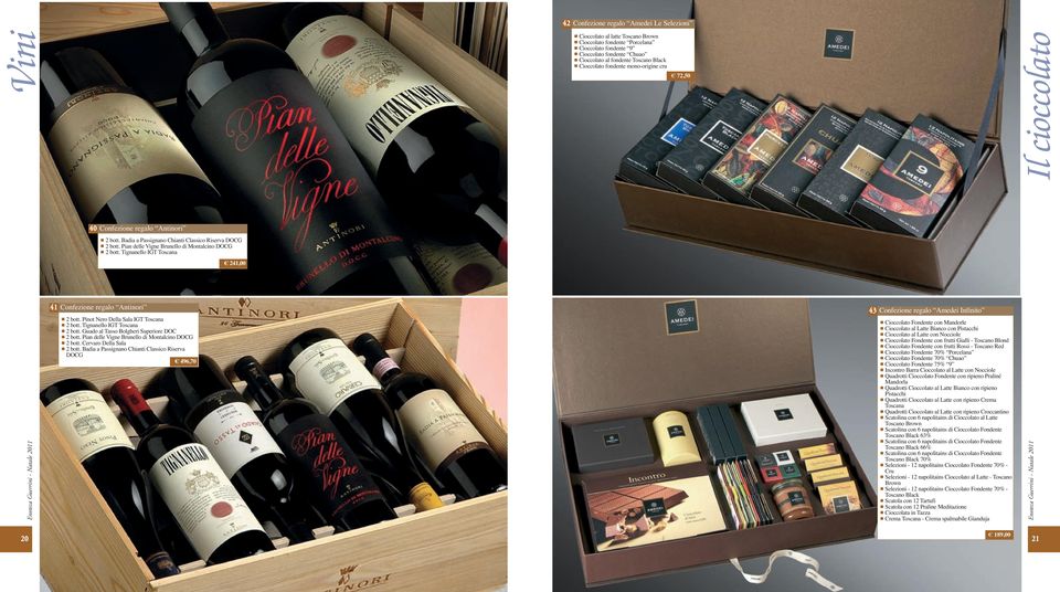 Pian delle Vigne Brunello di Montalcino DOCG 2 bott. Tignanello IGT Toscana 241,00 41 Confezione regalo Antinori 2 bott. Pinot Nero Della Sala IGT Toscana 2 bott. Tignanello IGT Toscana 2 bott.