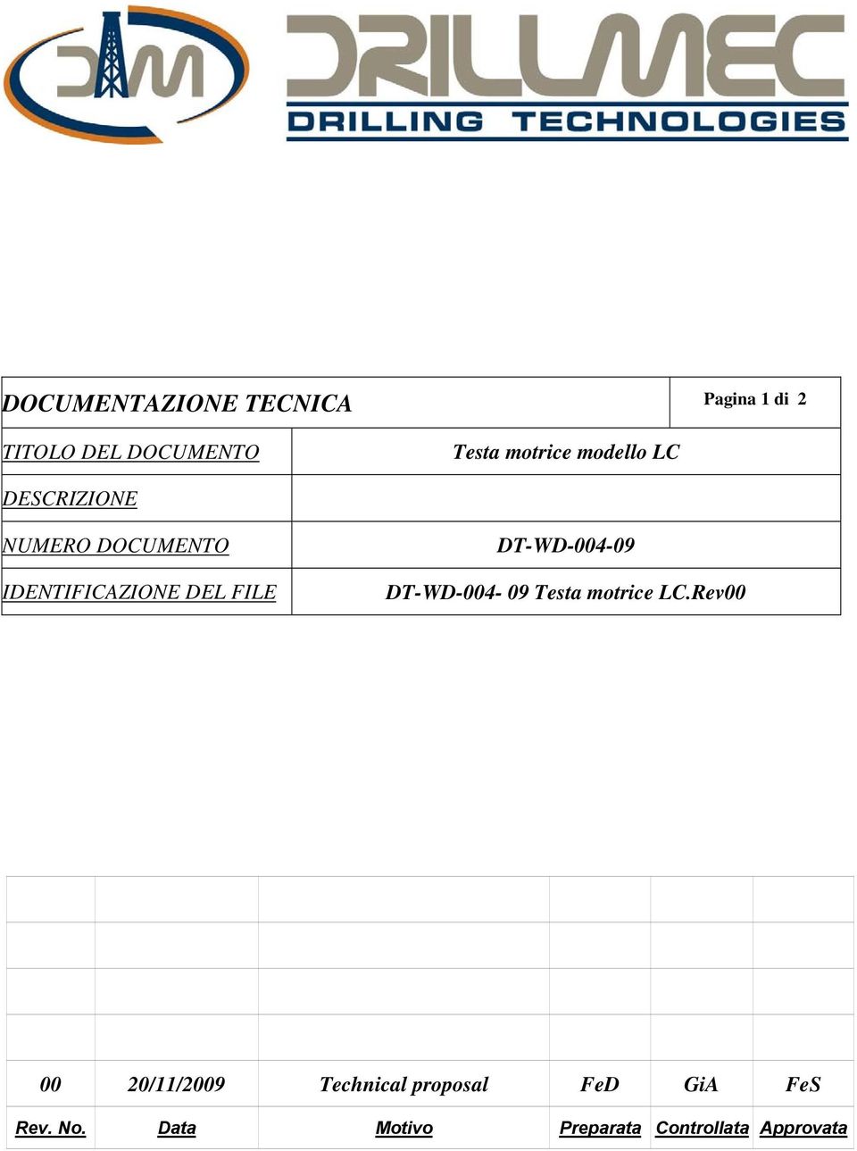 FILE DT-WD-004-09 DT-WD-004-09 Testa motrice LC.