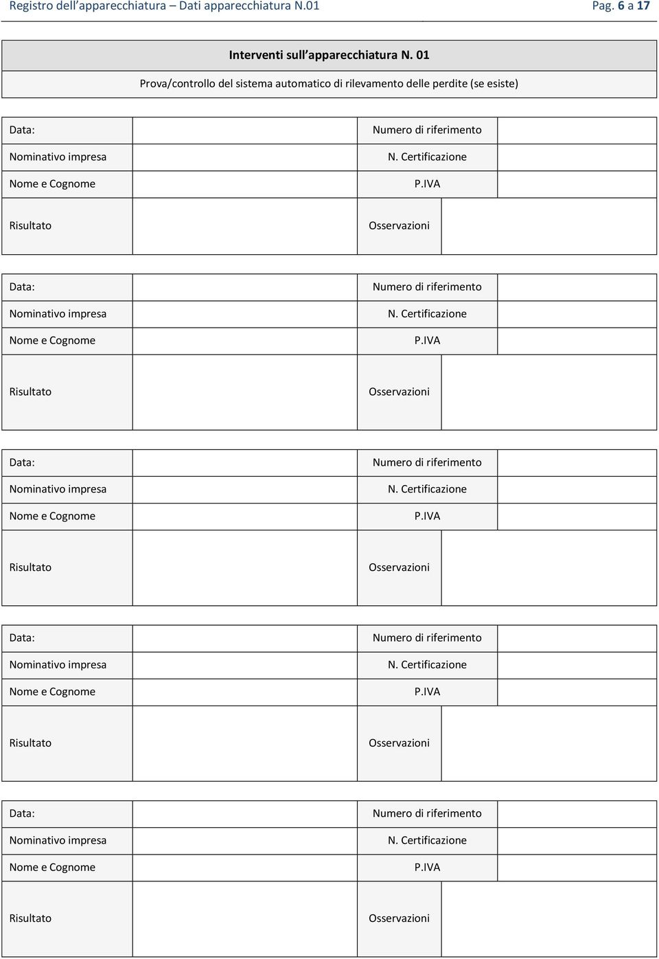 6 a 17 Interventi sull apparecchiatura N.