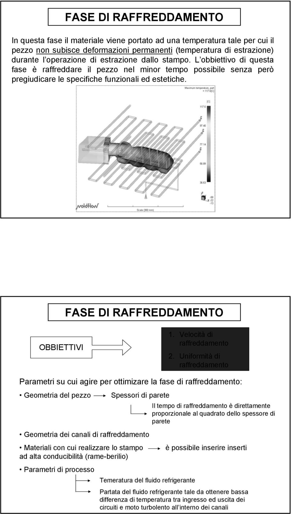 FASE DI RAFFREDDAMENTO OBBIETTIVI 1. Velocità di raffreddamento 2.