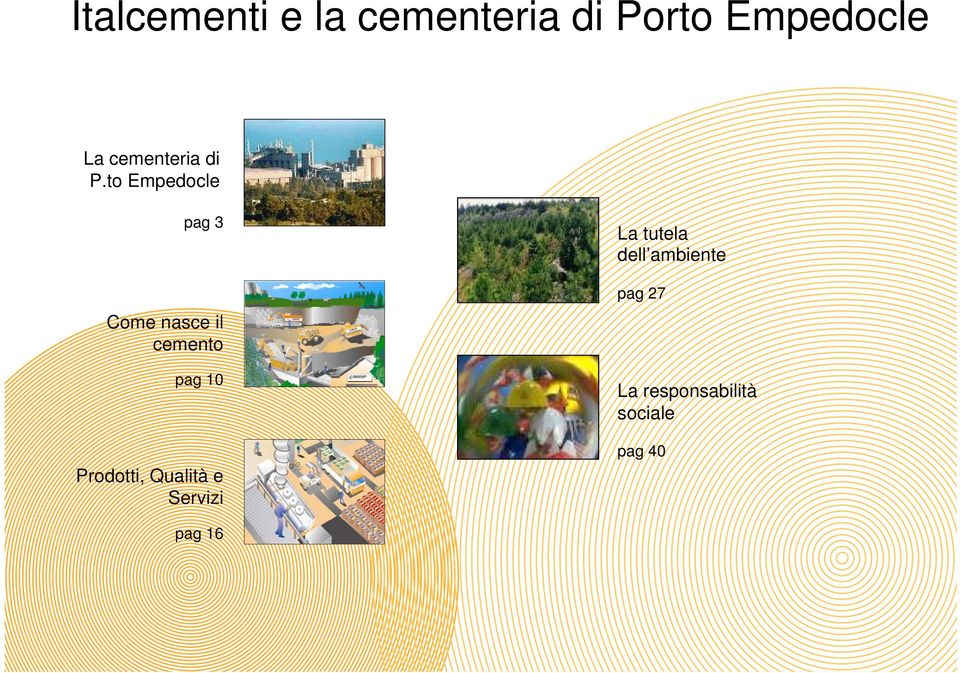 Servizi La tutela dell ambiente pag 27 La responsabilità sociale pag