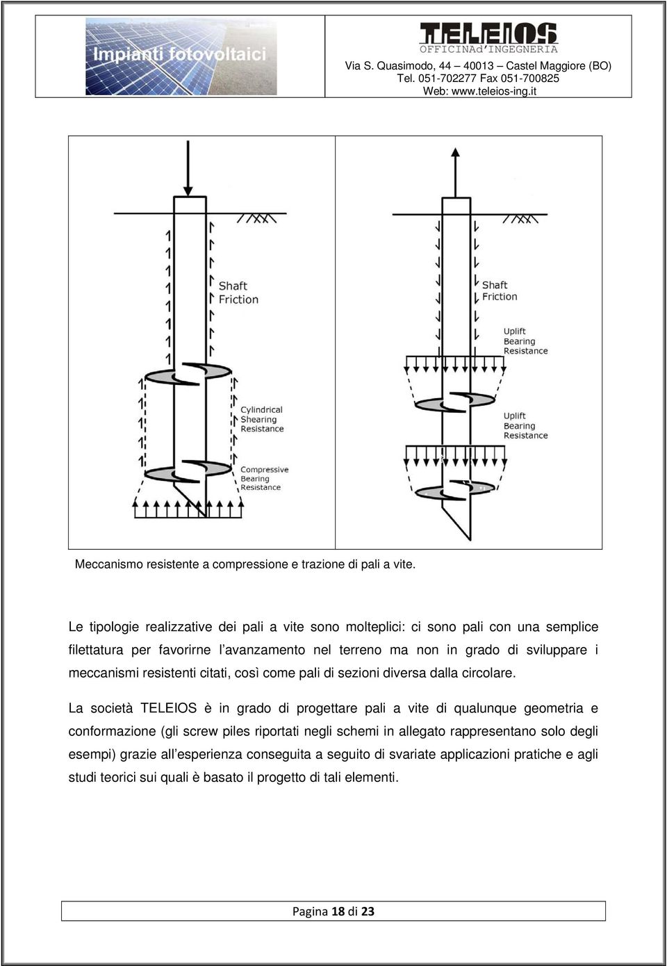 sviluppare i meccanismi resistenti citati, così come pali di sezioni diversa dalla circolare.