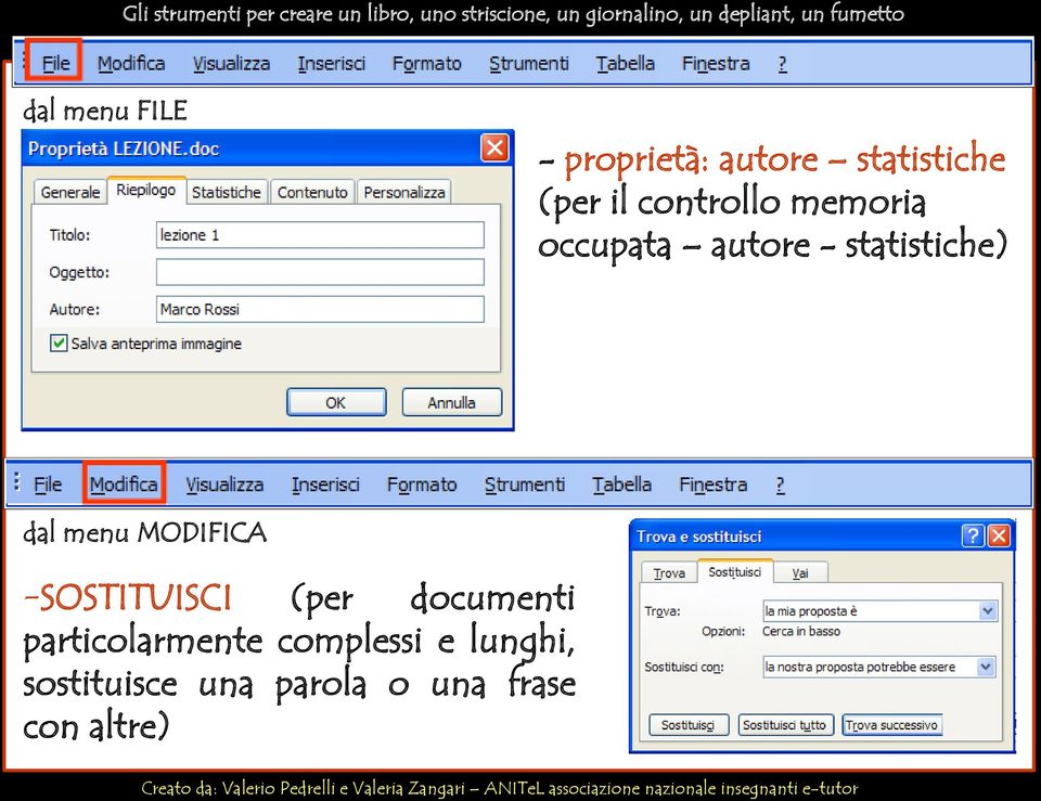 MODIFICA -SOSTITUISCI (per documenti particolarmente